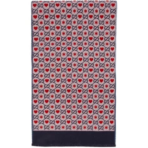 gucci red heart scarf